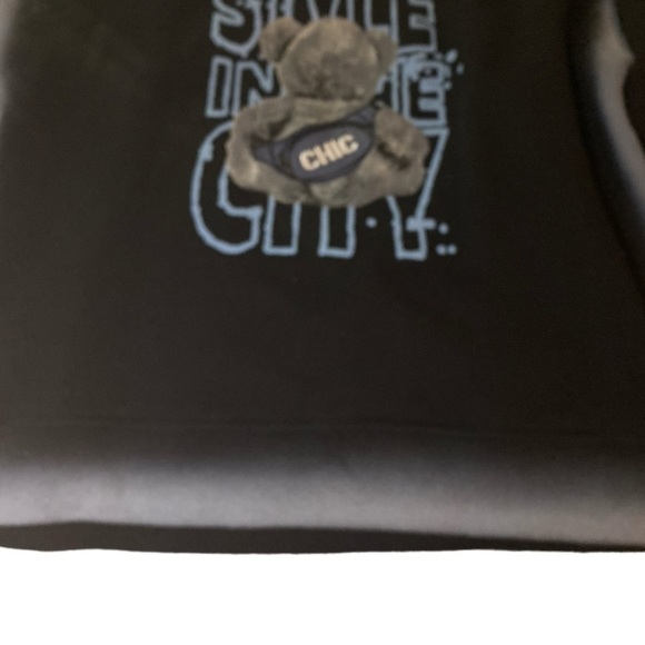 MOMA sweatshirt, black with embellishments, and gray ombré details. Size 38 - Picture 4 of 5